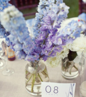 light blue flower arrangement