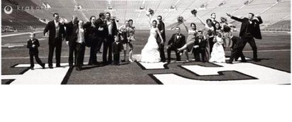 if you are lucky enough arrange for some pictures of the wedding party at your team's stadium #PreppyPlanner