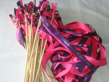 send off the bride and groom with customized ribbon wands #PreppyPlanner