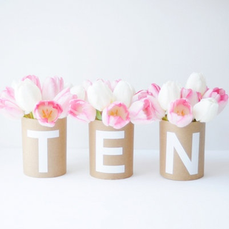 for something different but still sweet and simple make your own vase covers that also serve as table numbers #PreppyPlanenr